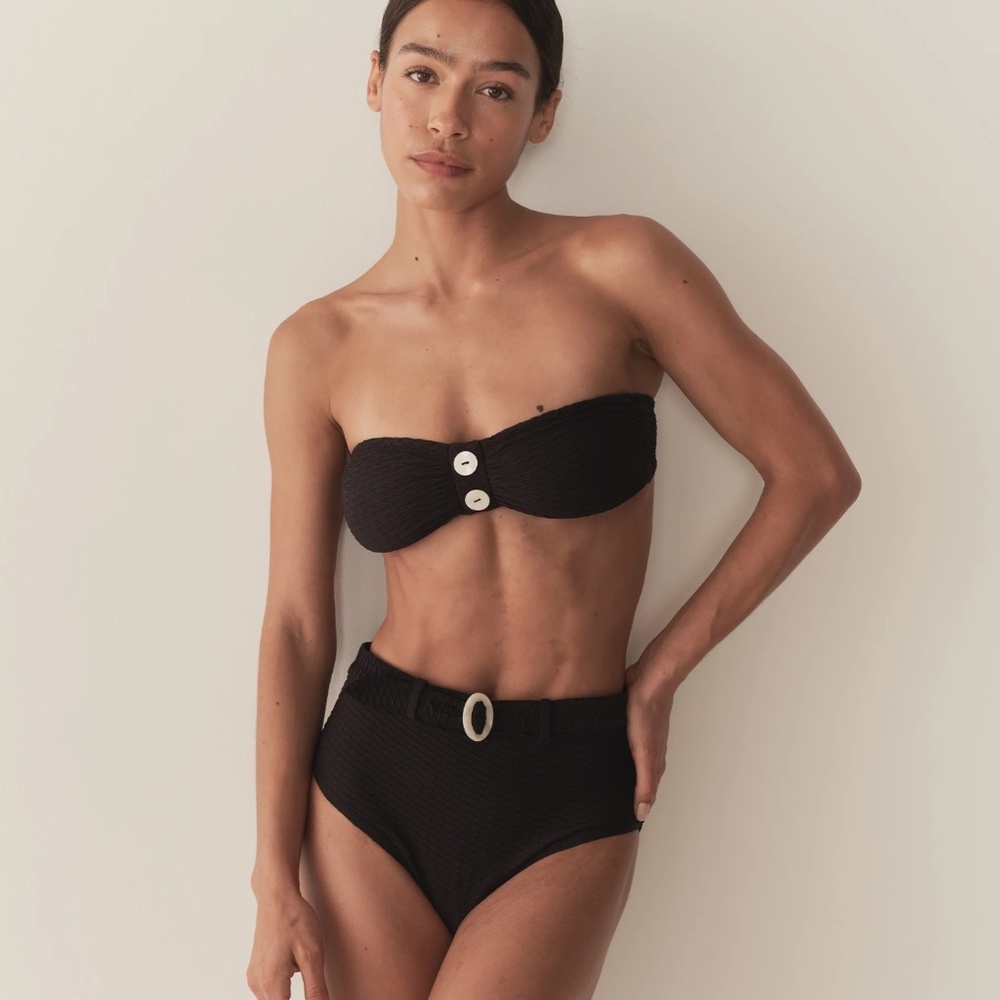 Doen Swim Riva Bikini Top in Brugnoli Nero Size XL NWT